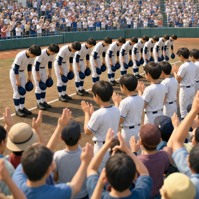 家族や友だちが、選手を応援します。
選手は、最後までがんばります。
試合のあとには、ありがとうの気もちであいさつします。