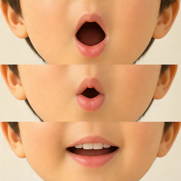 말할 때도 입을 사용해요.
입 모양을 바꾸면 여러 가지 소리가 나요.
입술과 혀도 말하는 것을 도와줘요.