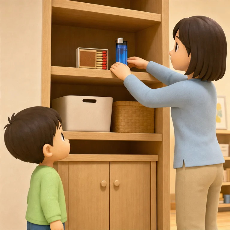 Matches and lighters are things adults use.
Children must not touch them by themselves.
If you find them, give them to an adult.