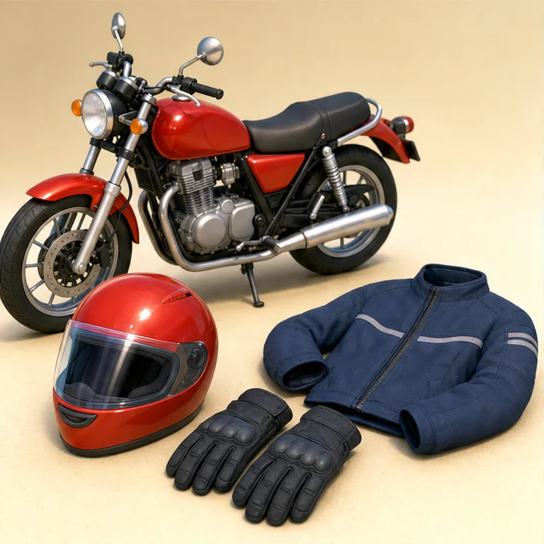 バイクに乗る人は、ヘルメットをかぶります。
ヘルメットは、頭を守るためのものです。
手ぶくろや長そでで、体も守ります。