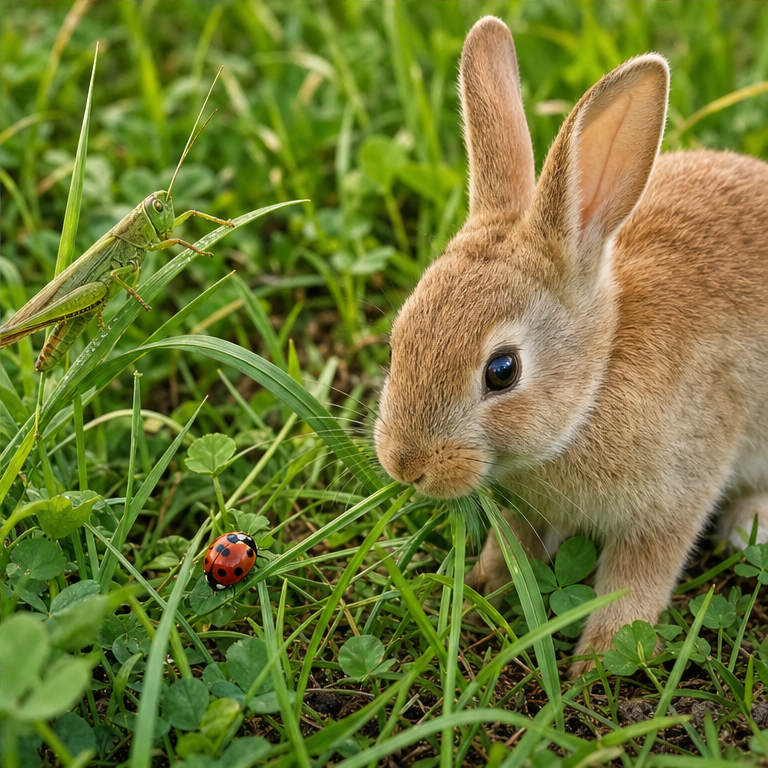 草むらには、小さな虫がすむことがあります。
草を食べる動物もいます。
草は、自然の中で大切な植物です。