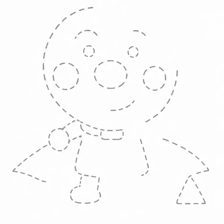 At the end, try drawing the missing parts yourself.
Use the lines that are still there as clues.
Add the face, nose, cheeks, and cape to finish it.