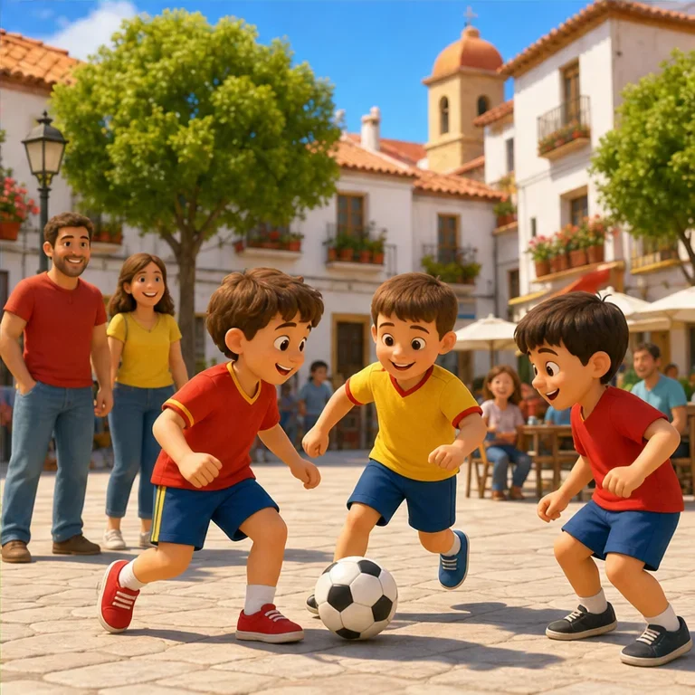 スペインでは、サッカーが人気です。
見るのが好きな人も、遊ぶのが好きな人もいます。
みんなで応援すると、楽しい気持ちになります。