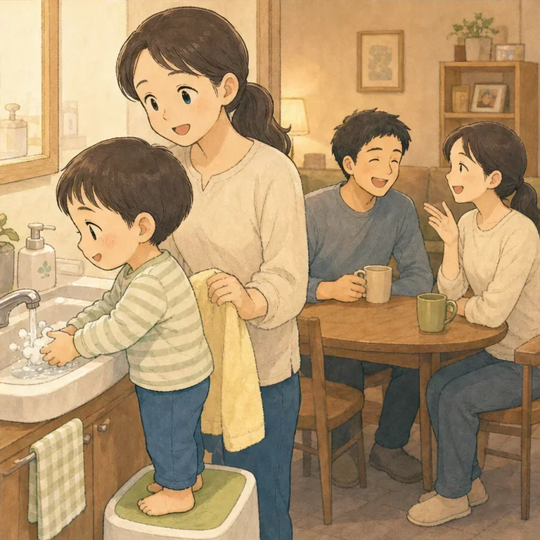 그 뒤 기저귀를 갈고, 손을 씻고, 여느 때처럼 다시 놀이로 돌아갔습니다.
밤에 파트너에게 “오늘 말이야, 기저귀에 쉬한 뒤에 정말 당당하게 변기에 앉아 있었어” 하고 이야기하자, 둘이서 웃고 말았습니다.
타이밍은 아직 맞지 않는다. 하지만 나온 것을 알아차리고, 화장실을 떠올렸다.
우리 집 배변 훈련은 깔끔한 성공보다도, 이런 ‘아깝다!’가 쌓이면서 나아가고 있는지도 모릅니다.