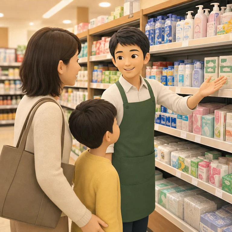 손님이 어려워하면, 가게에서 일하는 사람이 도와줘요.
물건이 있는 곳을 알려 주기도 해요.
친절하게 알려 주는 것도 중요한 일이에요.