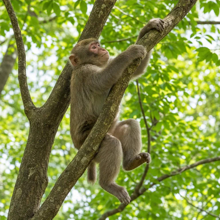 원숭이는 손으로 가지를 잡을 수 있습니다.
발도 능숙하게 사용해서 나무에 올라갑니다.
나무 위를 움직이는 것을 잘하는 원숭이도 있습니다.