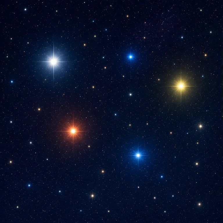 星には、いろいろな色があります。
白く見える星、青っぽい星、黄色い星、赤っぽい星があります。
とても明るい星も、少し暗い星もあります。