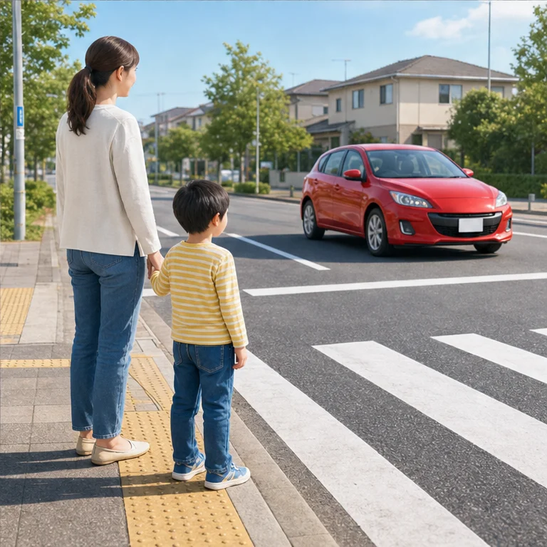 Cars can move very fast.
When you cross a road, stop and look.
Hold hands with an adult and walk carefully.