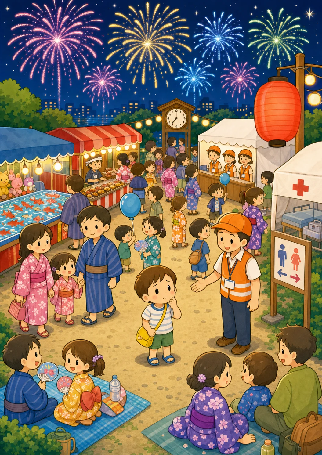 花火会場でまいごになったら