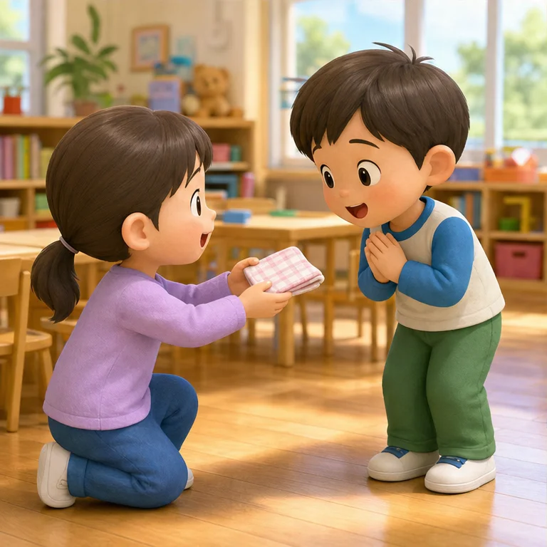 何かをしてもらったら、うれしいね。
そんなときは「ありがとう」。
ありがとうは、お礼のあいさつです。