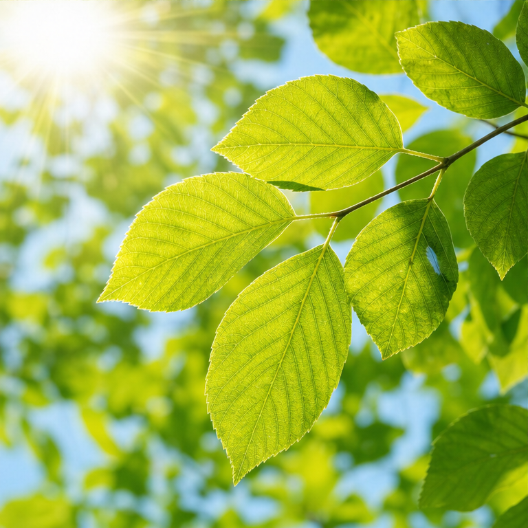 葉っぱは、太陽の光を受けます。
光を受けると、木が育つ手伝いをします。
葉っぱは、緑色のものが多いです。