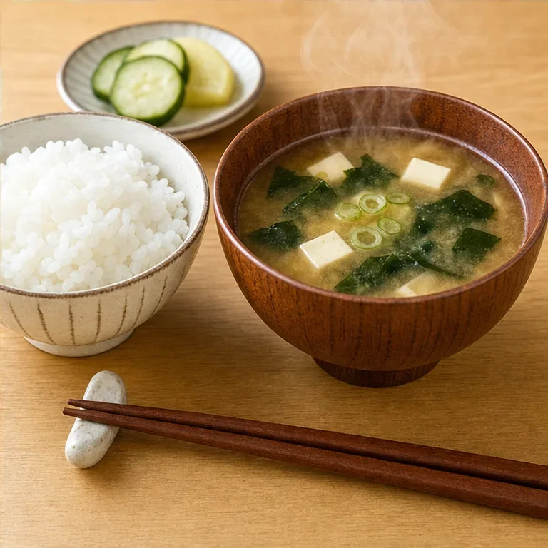 味噌汁は、熱いことがあります。
ふうふうして、少し冷ましてから食べます。
おわんを両手で持つと、こぼしにくいです。