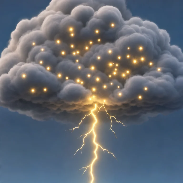 Electricity can build up inside rain clouds.
When that electricity moves, it flashes brightly.
This light is lightning.