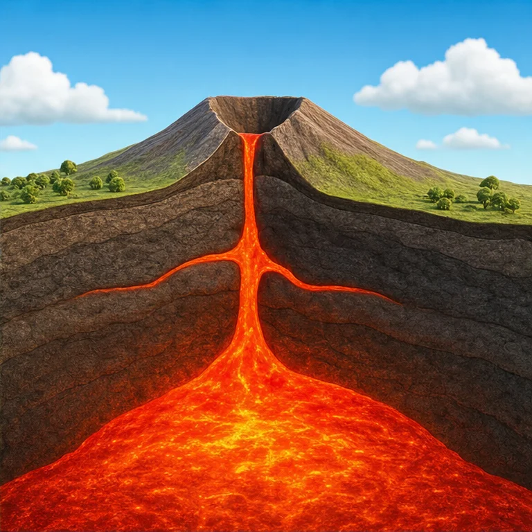 地球裡面有非常熱的地方。
那裡有黏稠、融化的岩石。
它叫做岩漿。
