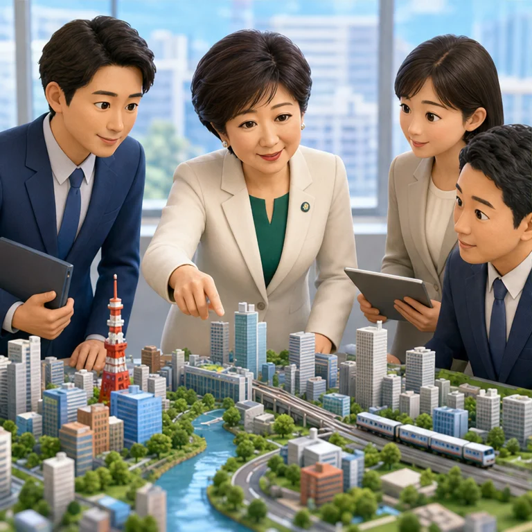 小池百合子さんは、東京都知事として働いています。
東京都は、たくさんの人がくらす大きなまちです。
知事は、まちを安全でくらしやすくする仕事をします。