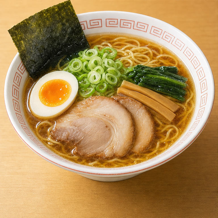 ラーメンには、具をのせることがあります。
たまご、ねぎ、のり、野菜などがあります。
具をのせると、色や味がふえます。