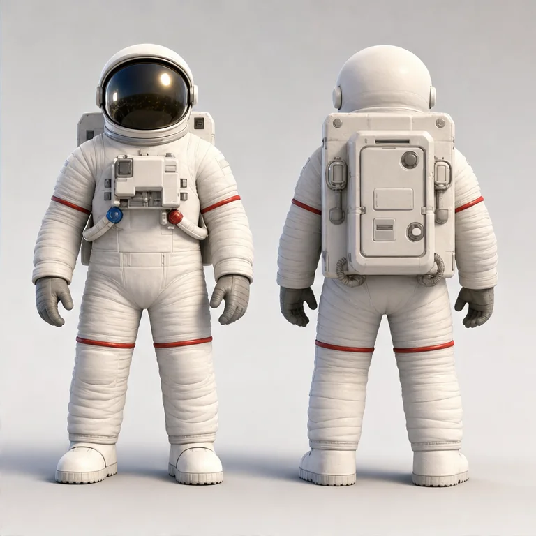 In space, astronauts wear spacesuits.
A spacesuit is clothing that protects the body.
The helmet and gloves are very important too.