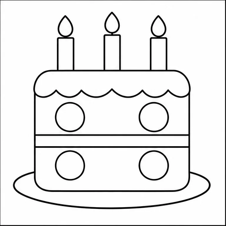 For the last one, color it all by yourself.
Try coloring while looking at the sample on Page 1.
Color carefully until the cake is finished.