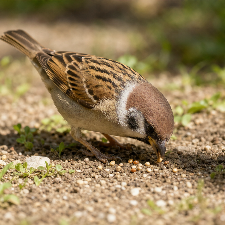 鳥は、くちばしで食べ物をつまみます。
種を食べる鳥もいます。
虫や魚を食べる鳥もいます。