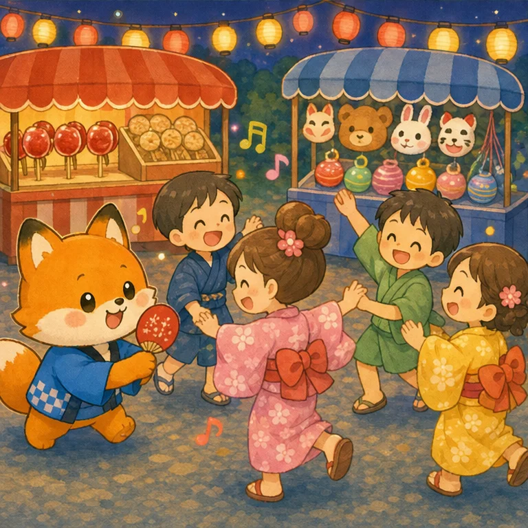 축제에서는 모두 함께 춤출 때가 있어요.
맛있는 것을 먹거나, 놀이를 하기도 해요.
가족이나 친구와 즐기는 날이에요.