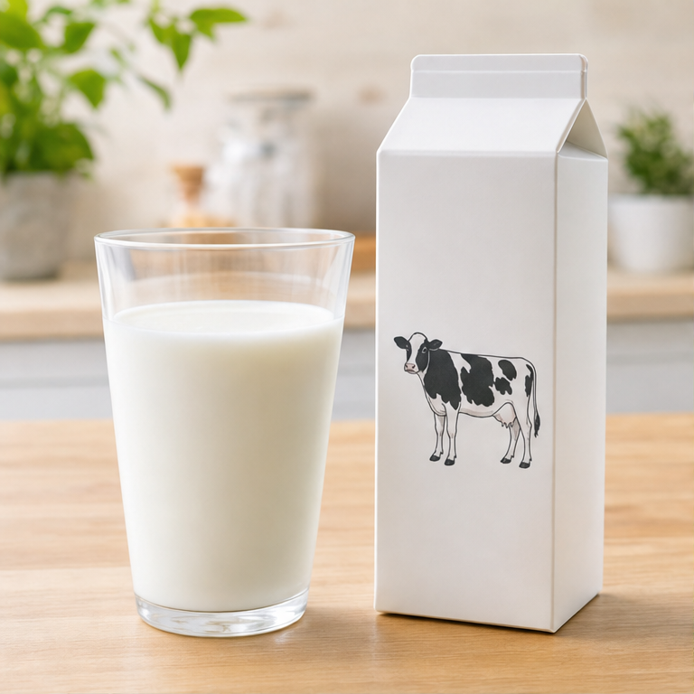 牛乳は、白い色の飲み物です。
コップに入れて飲みます。
口に入れると、やさしい味がします。