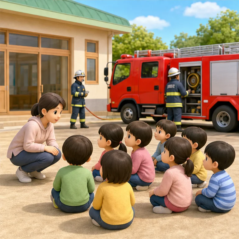 During a fire, listen to your teacher or other adults.
Go to a safe place outside.
Even if you forgot something, do not go back into the building.