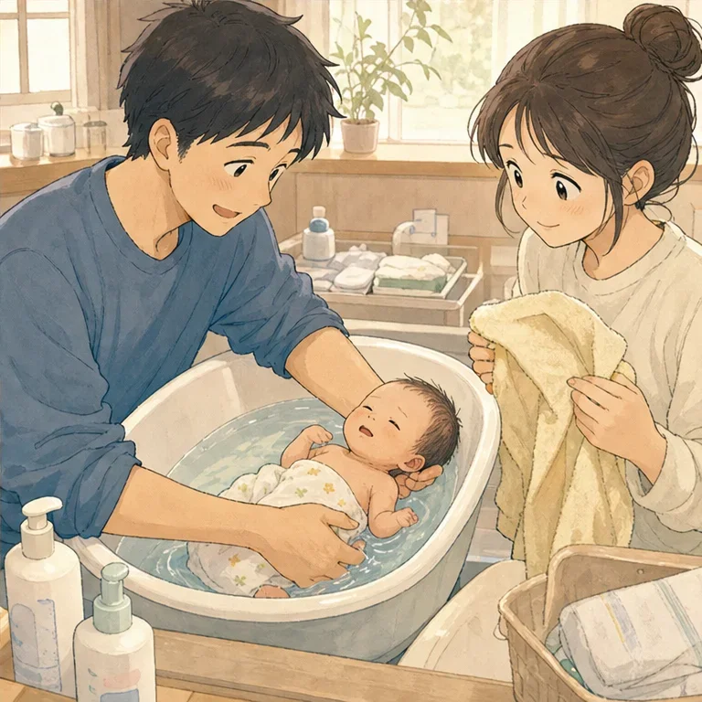 며칠을 계속하다 보니, 조금씩 흐름을 알게 되었습니다.
우는 날도 있고, 기분 좋은 듯 눈을 가늘게 뜨는 날도 있습니다.
여전히 긴장은 되지만, 첫날만큼 손이 떨리지는 않게 되었습니다.
신생아 목욕에 익숙해진 것은 아기만이 아니라, 막 부모가 된 우리였는지도 모릅니다.