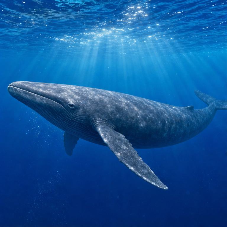 くじらは、海にすむ大きな動物です。
からだは、とても長くて大きいです。
魚のように見えますが、くじらは動物のなかまです。