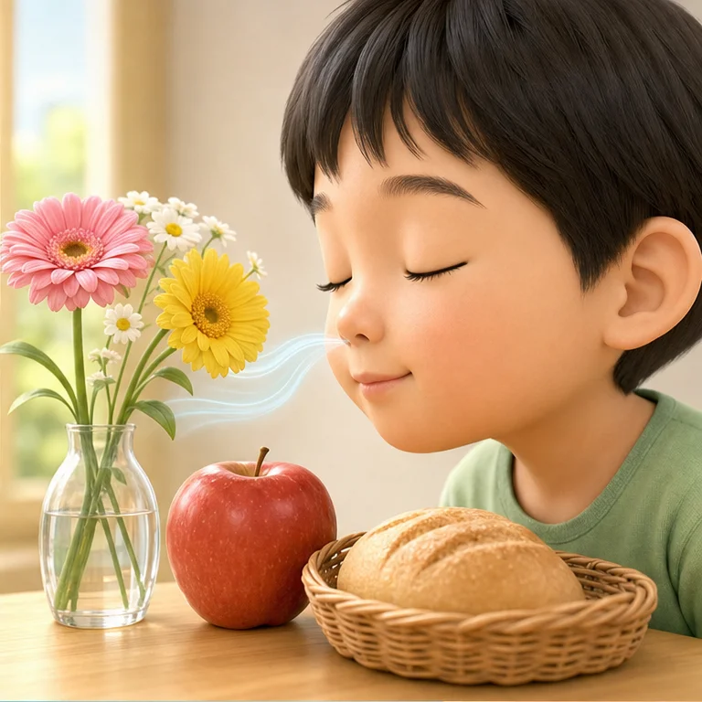 코는 냄새를 느껴요.
꽃 냄새, 음식 냄새를 알 수 있어요.
좋은 냄새도, 다른 냄새도, 코로 알아차려요.
