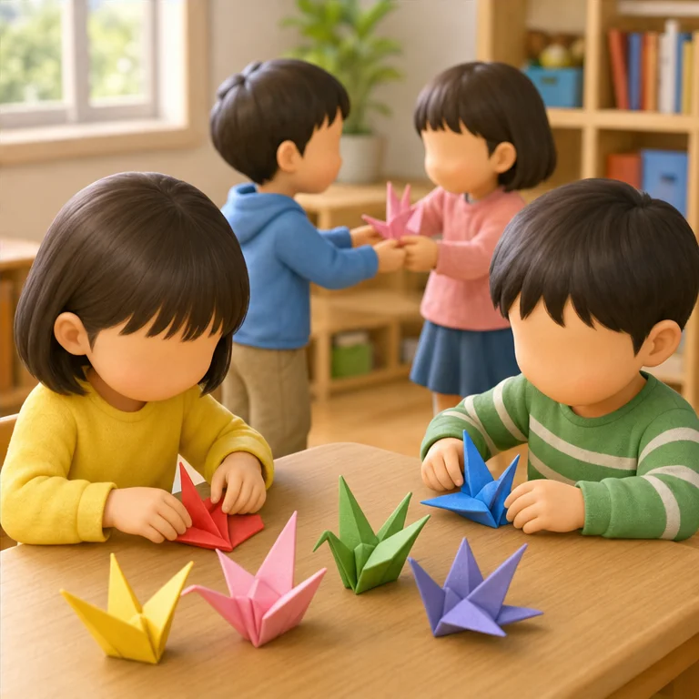 平和は、みんなが安心して暮らせることです。
友だちにやさしくすることも、平和につながります。
けんかをしたら、話して仲直りしようね。