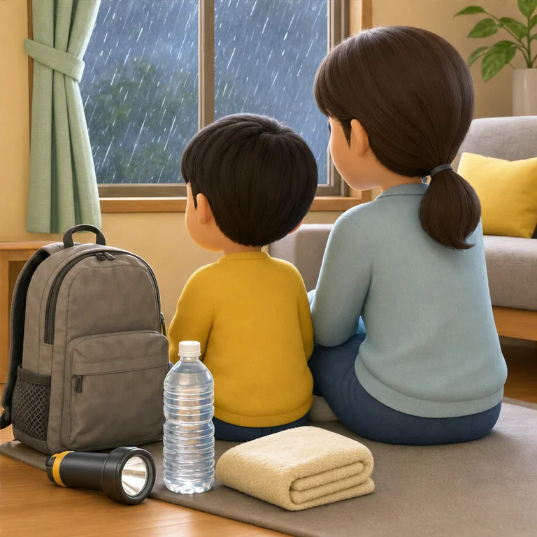 On typhoon days, do not go outside. Stay inside a building.
Do not play near the windows.
If you are in trouble, tell an adult right away.