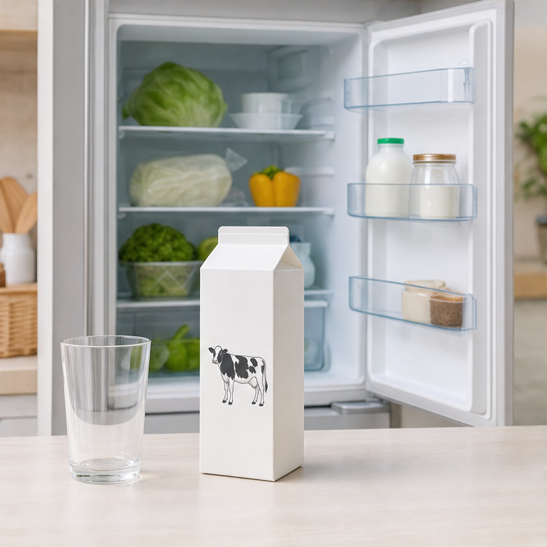牛乳は、冷蔵庫にしまいます。
冷たくしておくと、おいしく飲めます。
飲むときは、大人に入れてもらいましょう。