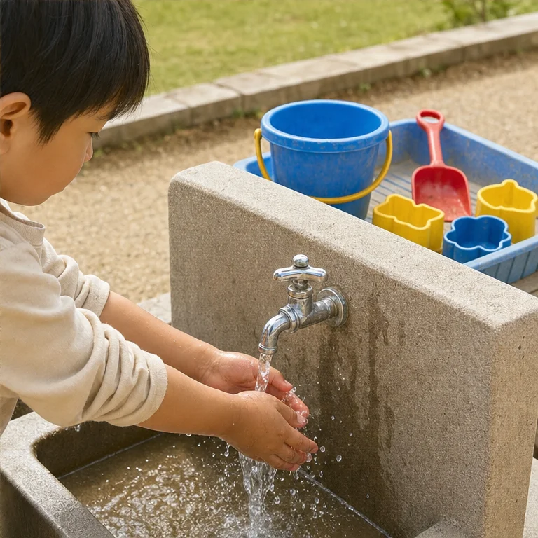 Do not throw sand at people.
Do not put sand in your mouth.
After playing, wash your hands clean.
