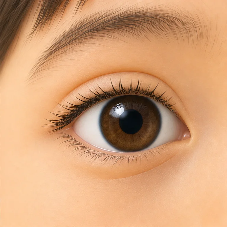 There are eyelids around the eyes.
Eyelashes help keep dust from getting into the eyes.
Eyes have a dark part and a white part.