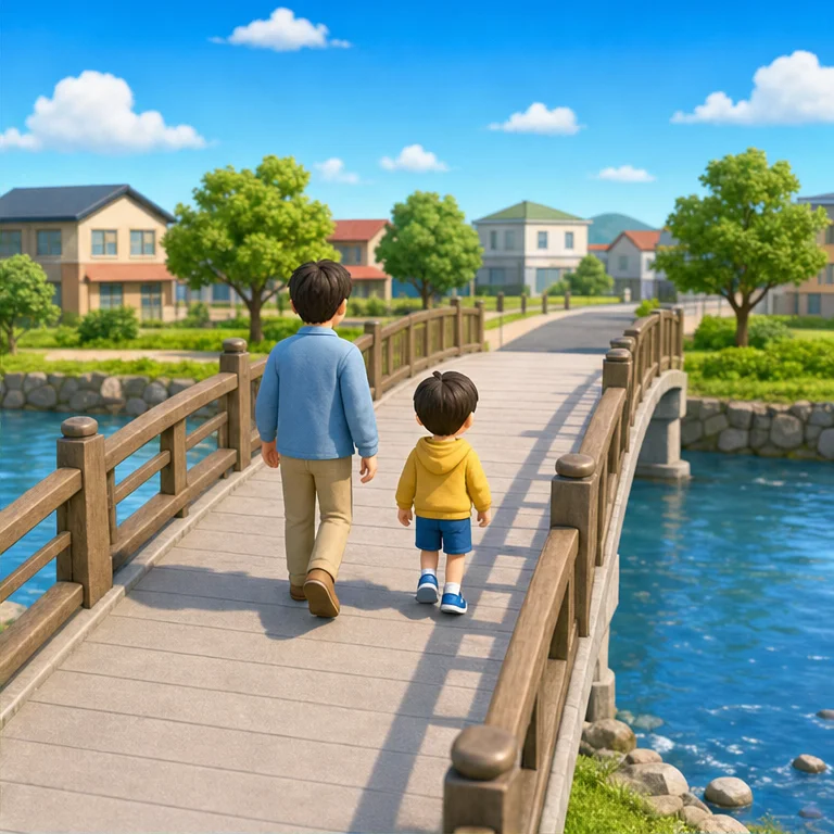 A bridge is something that helps us cross to the other side.
It is built over rivers or roads.
When there is a bridge, we can cross safely.