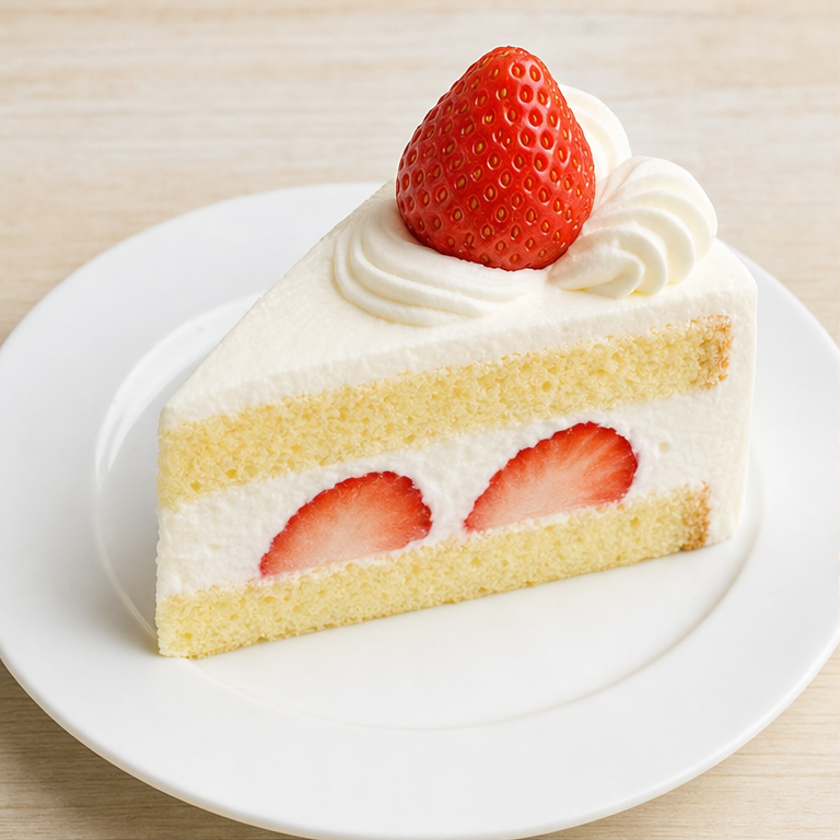 ケーキは、あまい食べものです。
ふわふわの生地や、やわらかいクリームが使われます。
いちごやくだものをのせることもあります。