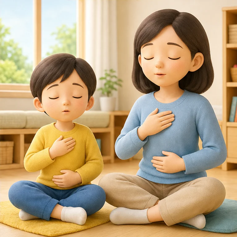 무서운 마음도 조금씩 작게 만들 수 있어요.
천천히 숨을 들이마시면 몸이 차분해져요.
손을 잡거나, 밝은 곳으로 가도 좋아요.