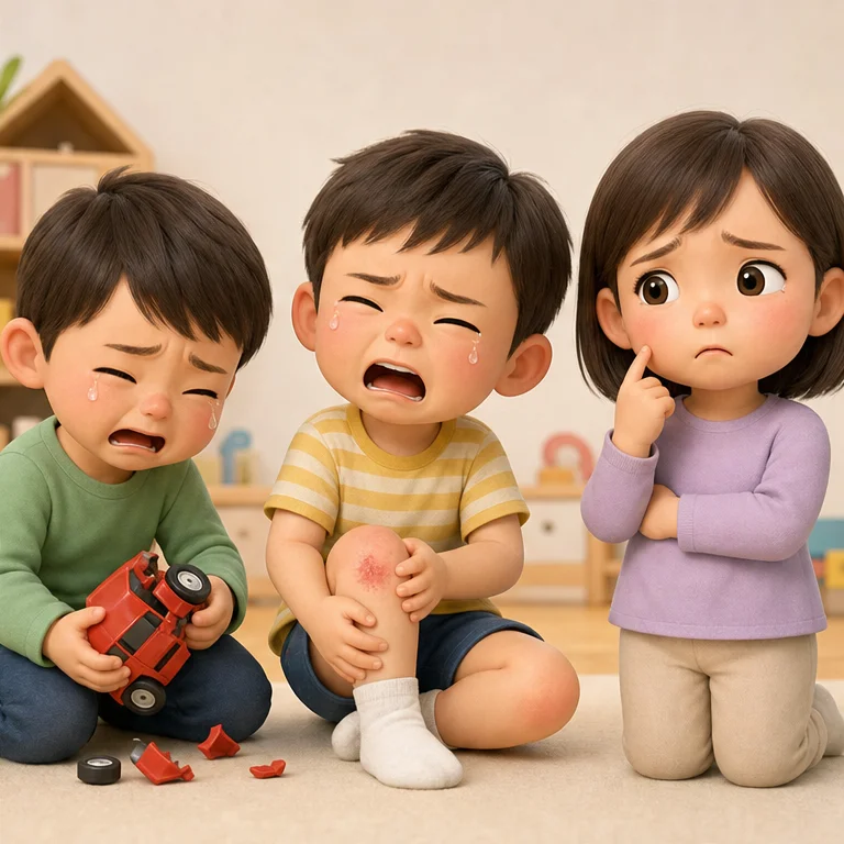 悲しいとき、泣くことがあります。
痛いとき、泣くことがあります。
困ったときや、くやしいときにも泣くことがあります。