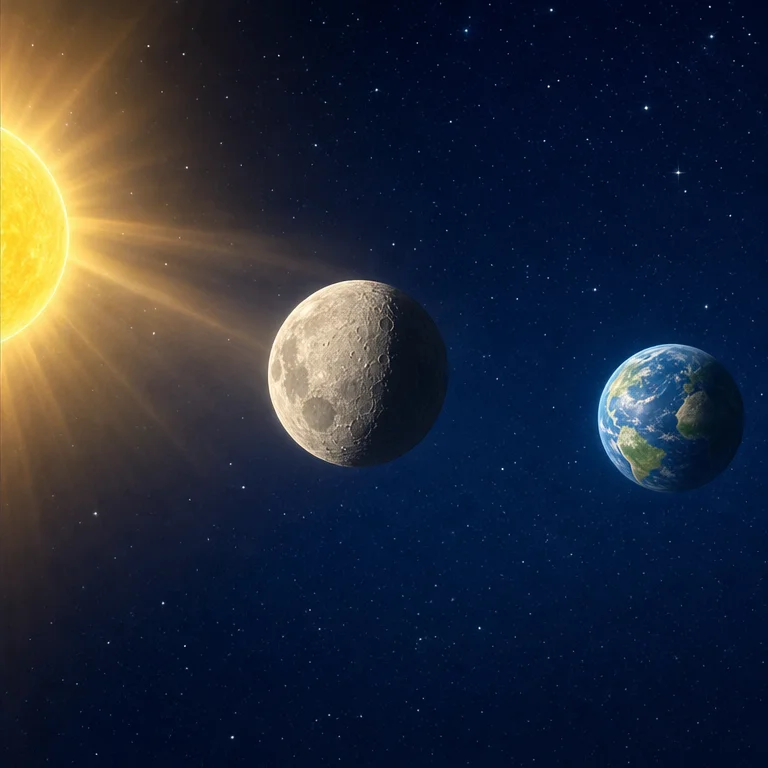 月は、自分で光っているのではありません。
太陽の光が月に当たると、明るく見えます。
だから、夜の空で白く光って見えます。