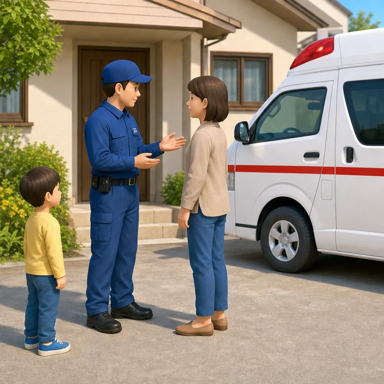 An ambulance is called when someone really needs help.
Children should tell a nearby adult right away.
An adult makes a phone call and calls the ambulance.