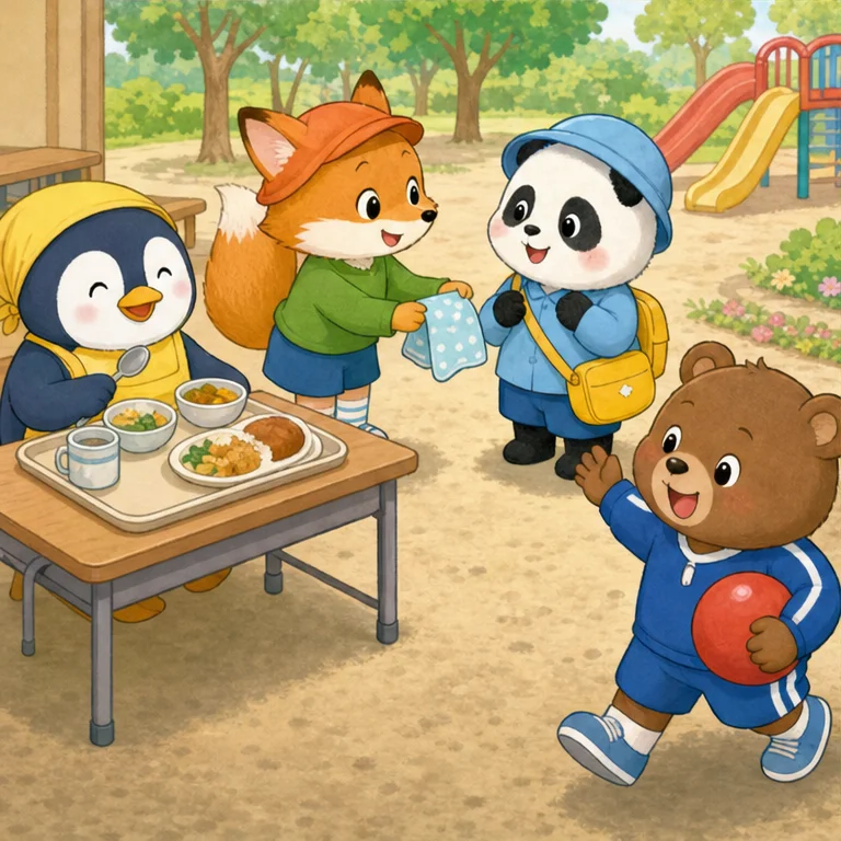 At elementary school, there is time not only for studying, but also for playing with friends.
Children eat school lunch and move their bodies during recess.
When you are having trouble, it is okay to tell a teacher or a friend.