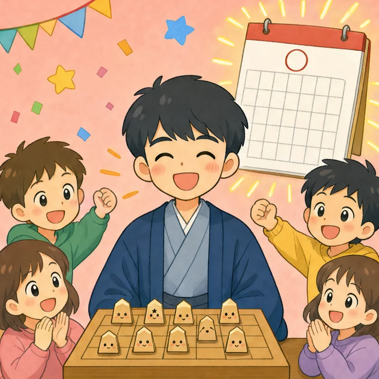藤井聡太さんは、たくさん練習して、強い将棋棋士になりました。
すごい力は、急にできるのではありません。
好きなことを、あきらめずにコツコツ続けると、少しずつ上手になります。
7月19日は、藤井聡太さんのおたんじょうび。将棋と、コツコツがんばる気持ちを思い出す日です。