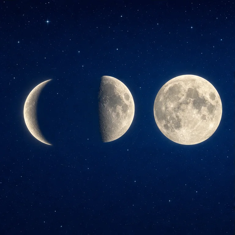 月は、毎日同じ形に見えるわけではありません。
細く見える日や、半分に見える日があります。
まんまるに見える月を、満月といいます。