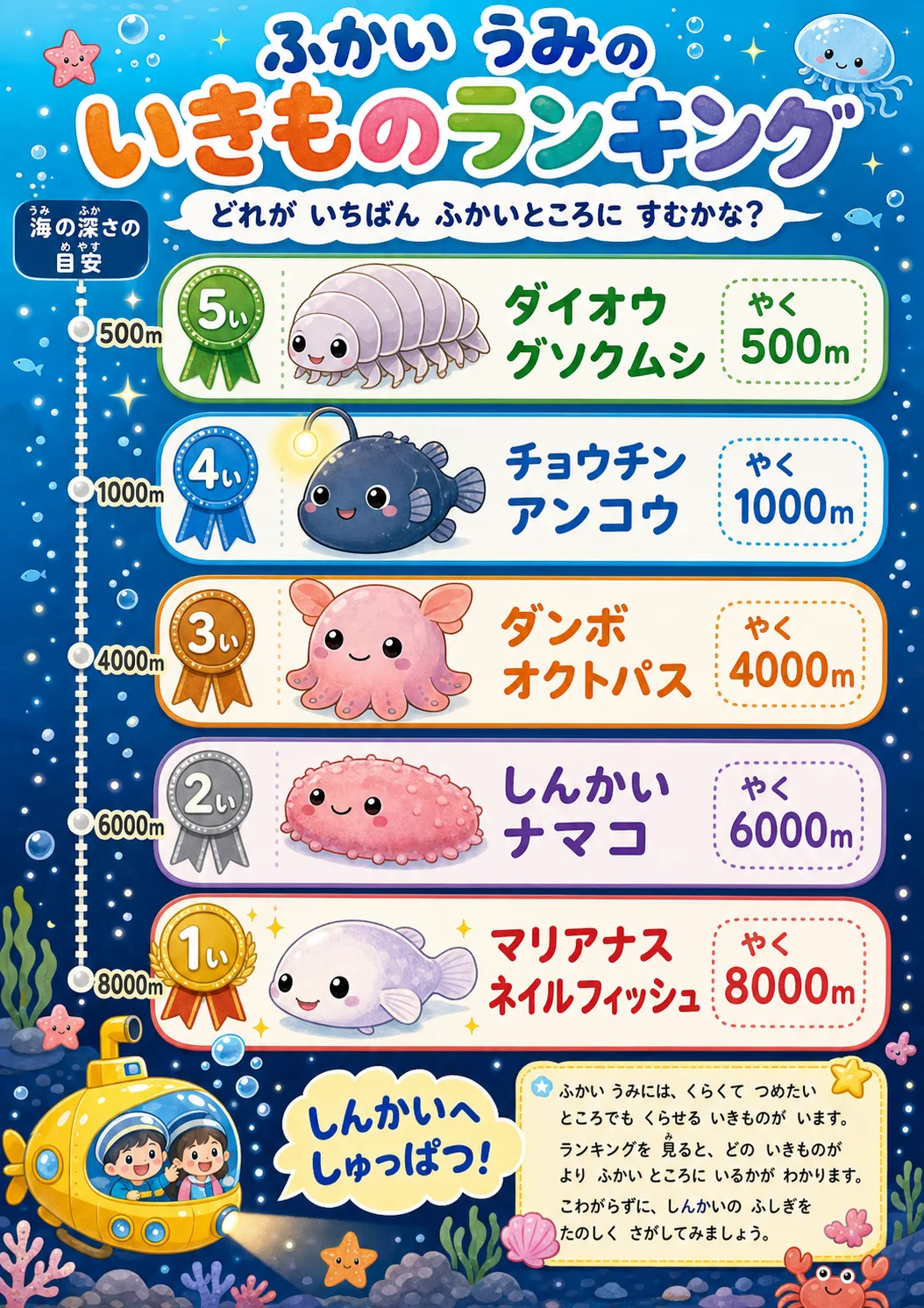 深い海に住む生き物ランキング