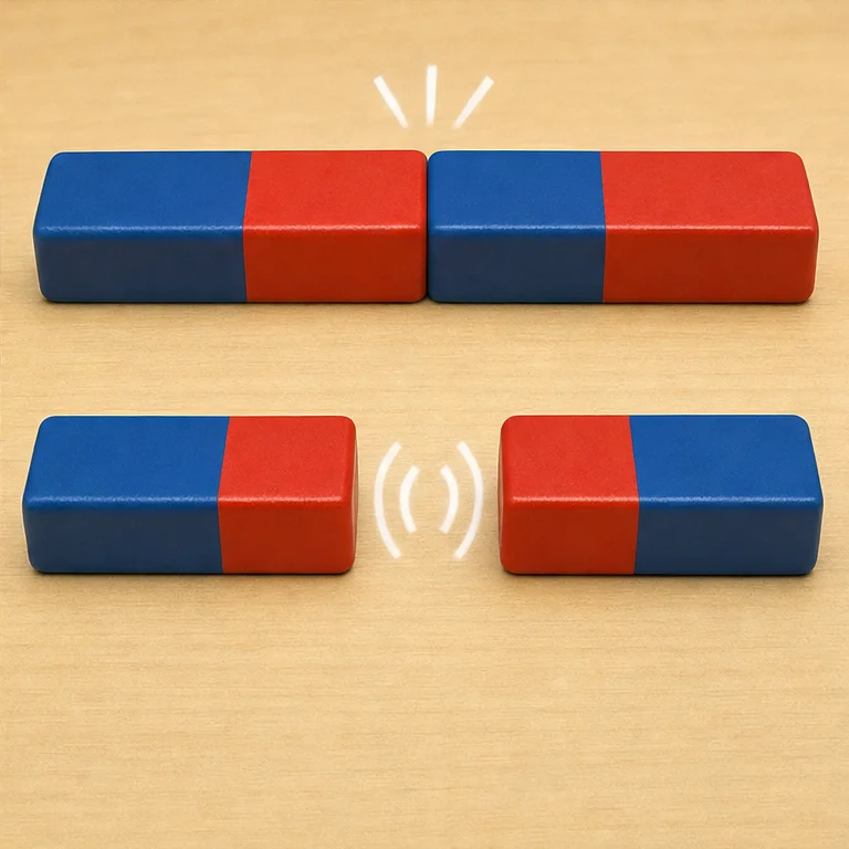 Magnets can stick to other magnets too.
But when you change their direction, they may try to move apart.
Magnets have a mysterious direction.